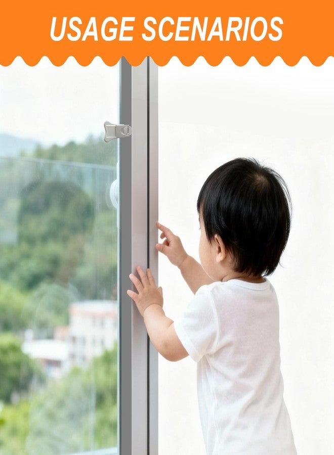 Nextpal 4-Pack Sliding Closet Door Lock, Child Safety Locks for Sliding Glass Doors Window Closets and Cabinets, No-Tool Installation Baby Proof Accessories for Kids Safety White - Image 4
